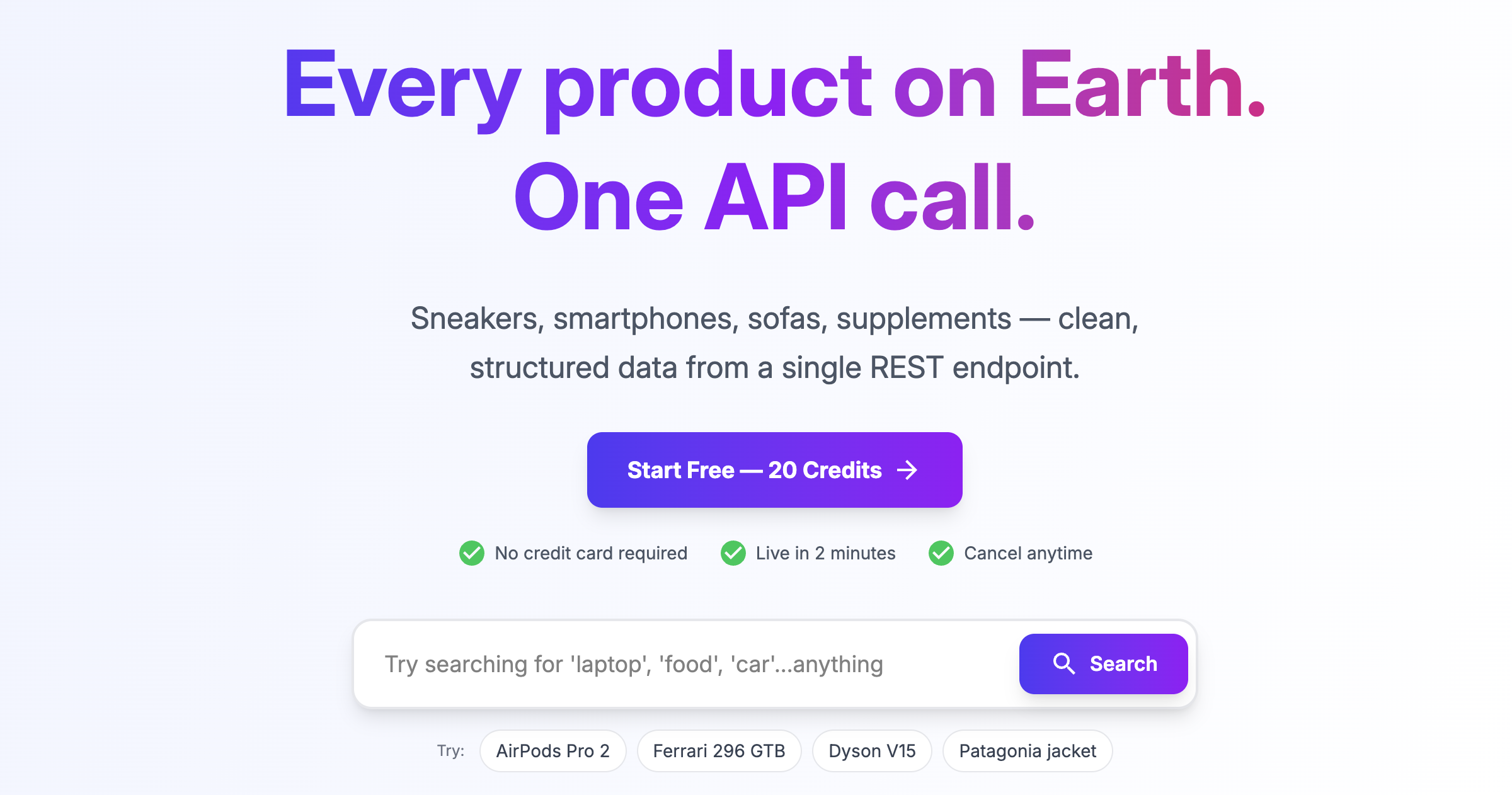 Product API — Structured product data in one API call